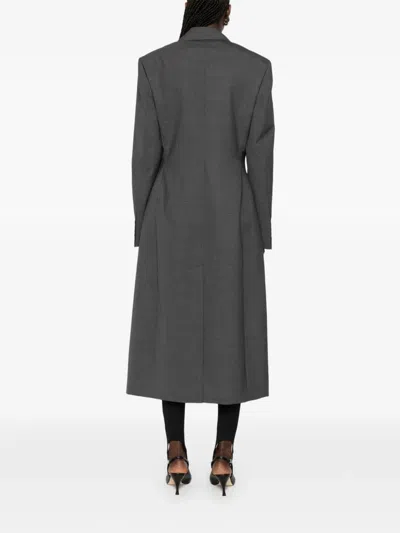 Rohe Double-breasted Blazer Coat In Gray