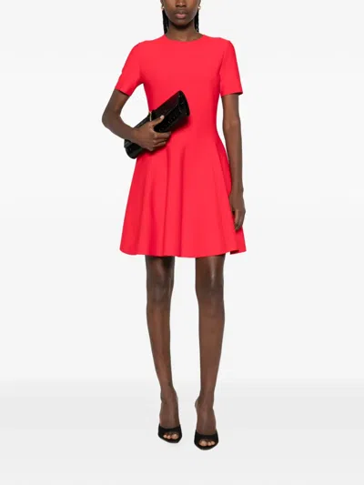 Alexander Mcqueen Mcqueen Short-sleeve Mini Dress In Red