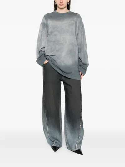 Feng Chen Wang Gradient-effect Denim Jeans In Blue