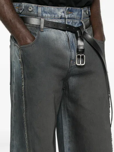 Feng Chen Wang Gradient-effect Denim Jeans In Blue