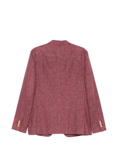 Isaia Buttoned Blazer In Red