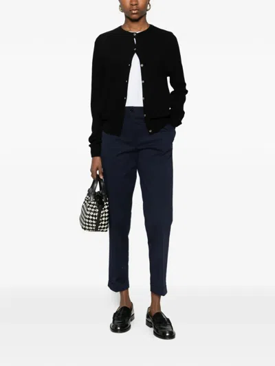 Aspesi Classic Trousers In Navy Blue Cotton In Blue