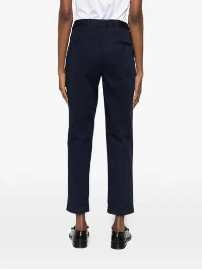 Aspesi Classic Trousers In Navy Blue Cotton In Blue