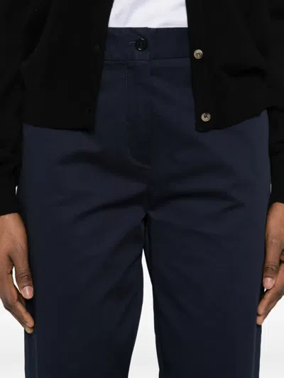 Aspesi Classic Trousers In Navy Blue Cotton In Blue