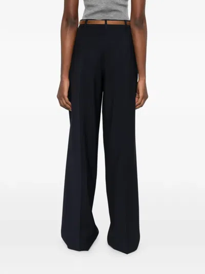Max Mara Studio Bacio Belted Pence Pants In Blue