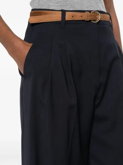 Max Mara Studio Bacio Belted Pence Pants In Blue