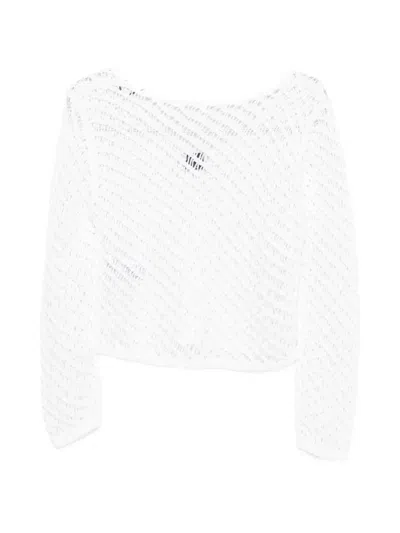 Pinko Sweaters Bianco Silver In White