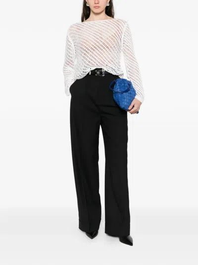 Pinko Sweaters Bianco Silver In White