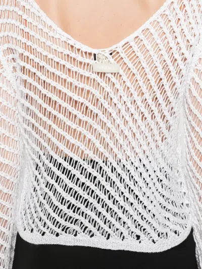 Pinko Sweaters Bianco Silver In White