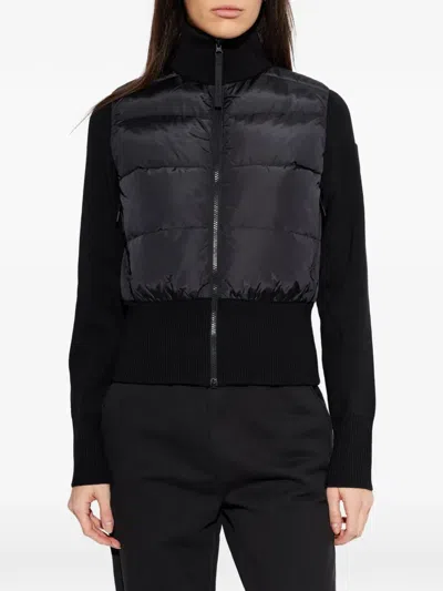 Canada Goose Short Quilted Down Jacket Long Sleeves In Black