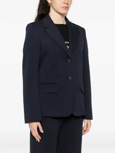 Weekend Max Mara Natural Stretch Wool Blazer In Blue