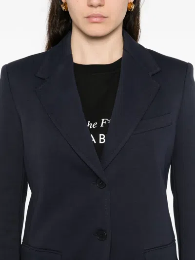 Weekend Max Mara Natural Stretch Wool Blazer In Blue