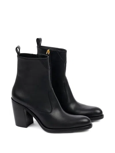 Chloé Chloe Phoenix 90 Leather Ankle Boots In Black