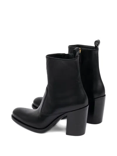 Chloé Chloe Phoenix 90 Leather Ankle Boots In Black