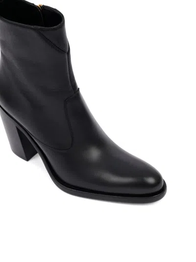 Chloé Chloe Phoenix 90 Leather Ankle Boots In Black