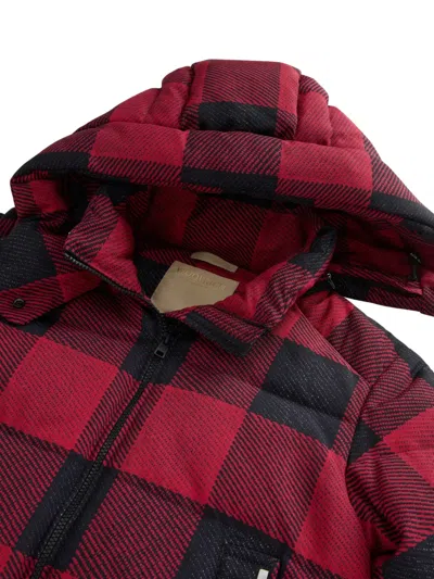 Woolrich Check-pattern Padded Jacket In Red