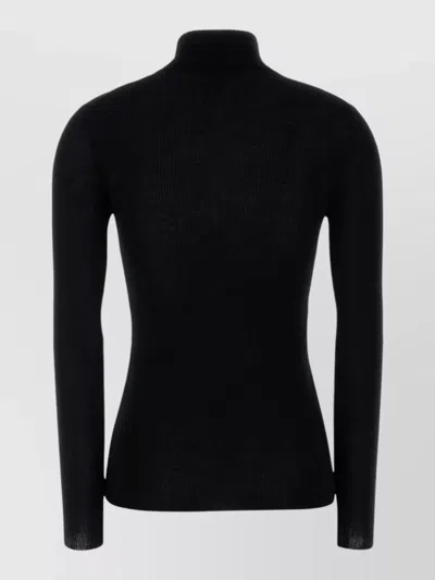 Prada Wool Sweater Long Sleeves High Neck In Black
