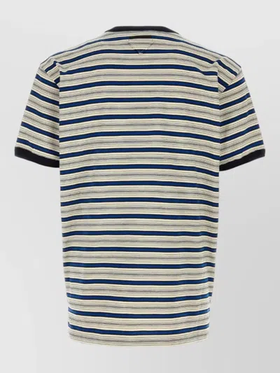 Prada Beige Stripes T-shirt In Gray