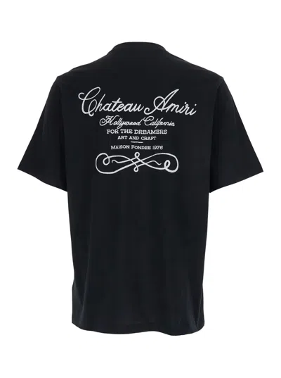 Amiri Graphic Print Crew Neck Relaxed Fit T-shirt In Black