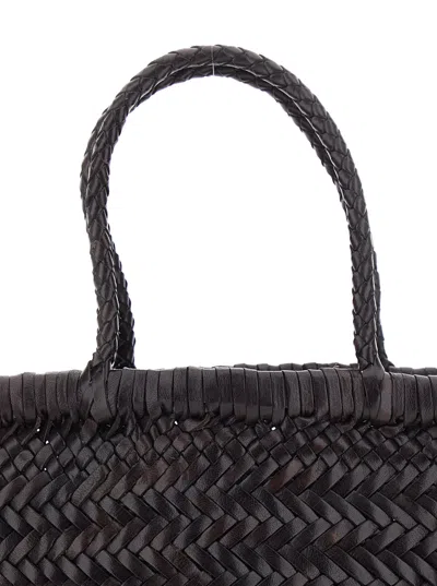 Dragon Diffusion Mini Flat Gora Basket 23x17x6 Cm Buff Calf Leather In Brown