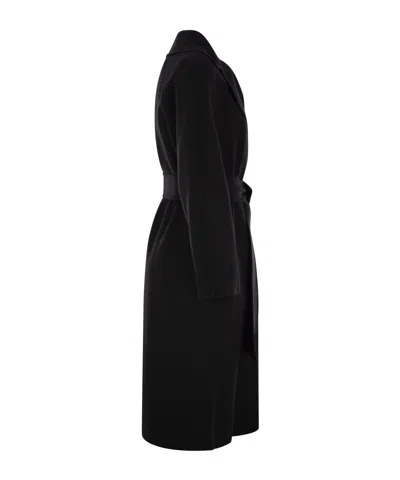 Max Mara Studio Cles Belted Coat In Black