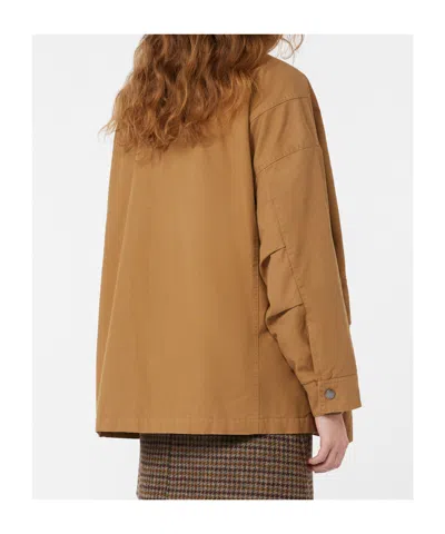 Weekend Max Mara Leather-collared Patch-pocket Jacket In Brown