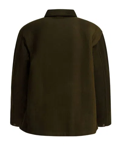 Needles Wool Overshirt With Maxi-pockets In Green