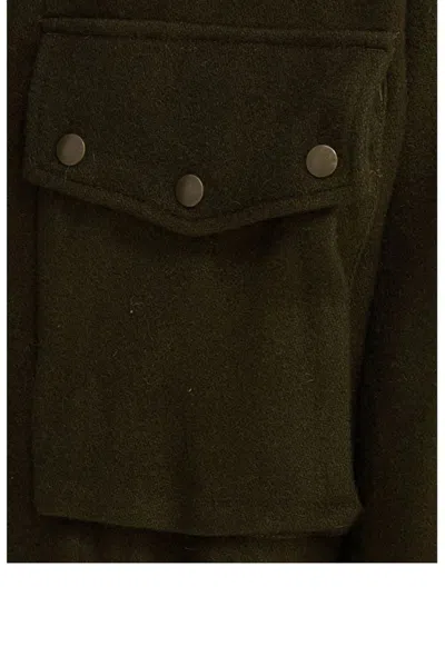 Needles Wool Overshirt With Maxi-pockets In Green
