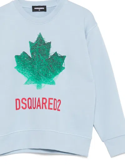 Dsquared2 Leaf-print Sweatshirt In Blue