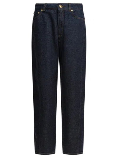 Givenchy Basic Logo-patch Cocoon Jeans In Blue