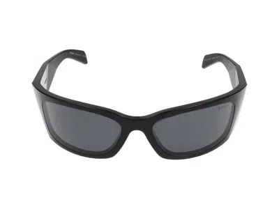 Prada Rectangular Frame Sunglasses In Black