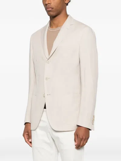 Eleventy Single-breasted Blazer In Neutral