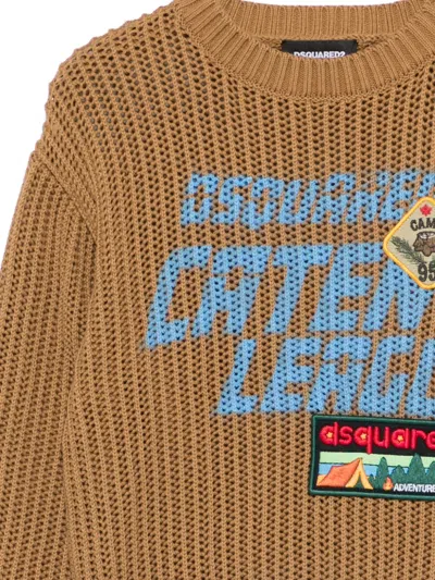 Dsquared2 Appliqué-patch Sweater In Brown
