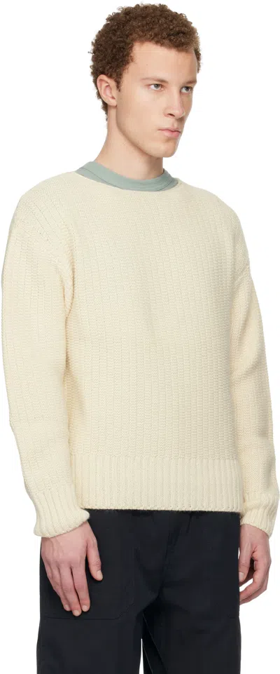 Visvim Off-white Knit Sweater In Brown
