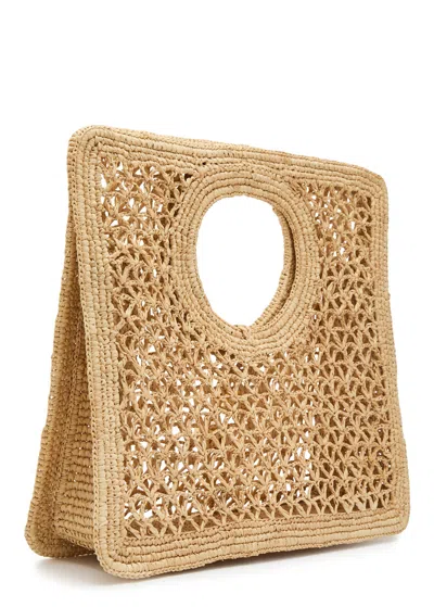 Jacquemus Small The Spiaggia Circular-handle Crochet Tote Bag In Brown