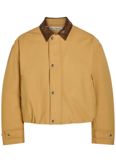 Acne Studios Mens Sand Beige Opado Double Cotton-satin Jacket In Brown