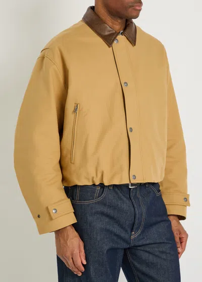 Acne Studios Mens Sand Beige Opado Double Cotton-satin Jacket In Brown