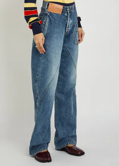 Jw Anderson J.w.anderson Women Workwear Jeans With Off-centralized Closure In Multi