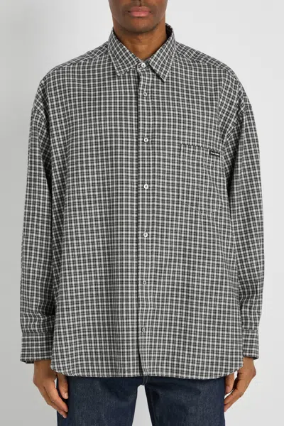 Acne Studios Checked Button-up Shirt In Black