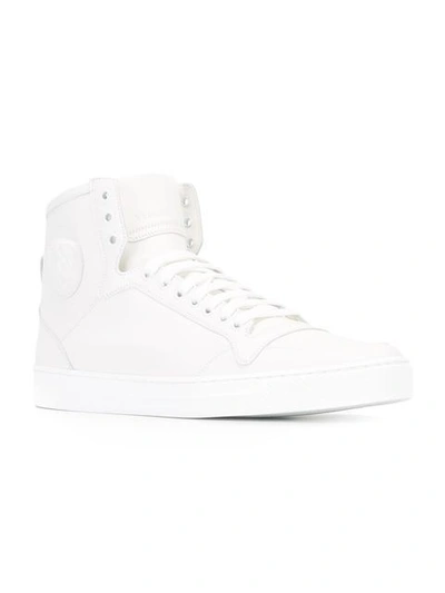 Shop Versace Medusa Hi-top Sneakers In White