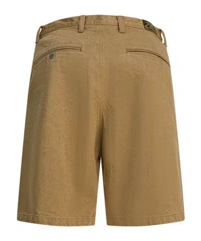 Kapital Studded Panel Shorts In Brown