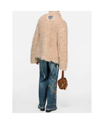 Acne Studios Oversized Cardigan In Brown