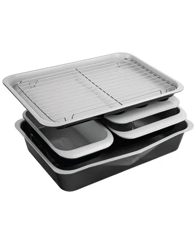 Gotham Steel 6pc Nonstick Ceramic Stackable Bakeware Set In Black