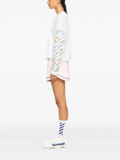 Off-white Diag Glowing Flower Long Sleeve T-shirts In White