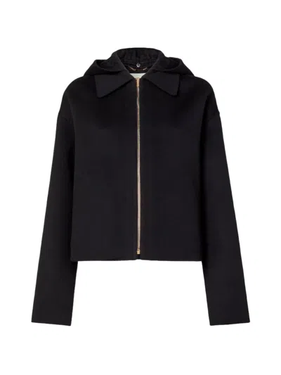 Fendi Long-sleeved Wool Jacket In Black