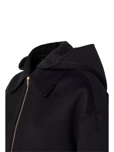 Fendi Long-sleeved Wool Jacket In Black