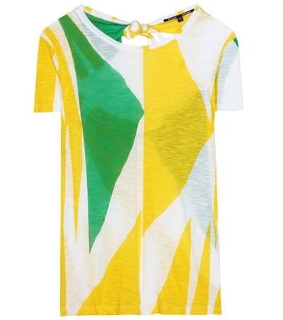 Shop Proenza Schouler Tie-back Printed Jersey T-shirt In Multicoloured