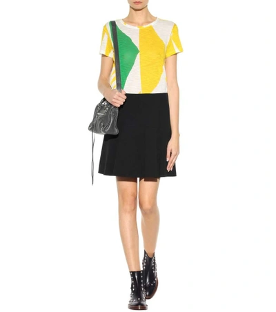 Shop Proenza Schouler Tie-back Printed Jersey T-shirt In Multicoloured