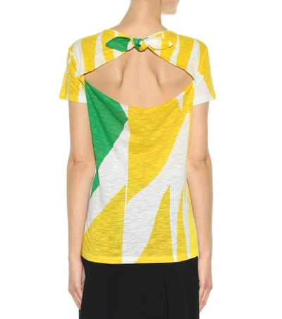 Shop Proenza Schouler Tie-back Printed Jersey T-shirt In Multicoloured