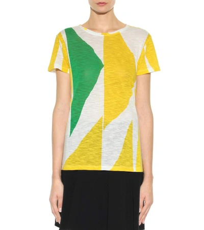 Shop Proenza Schouler Tie-back Printed Jersey T-shirt In Multicoloured